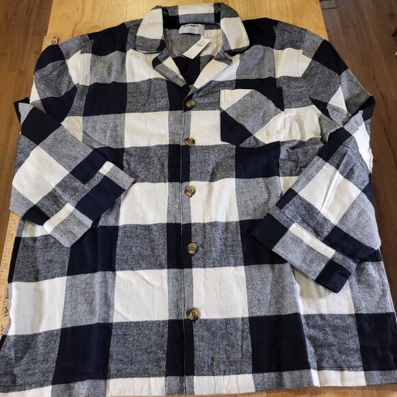 NWT Old Navy Black & White Buffalo Check Flannel Pajama Set Large - Picture 3 of 15